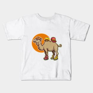 Bactrian Camel Wearing Hat Kids T-Shirt